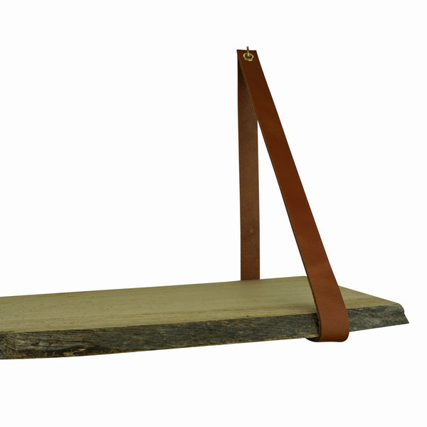 LEATHER SHELF STRAP -SET OF 2 - Uniek Living