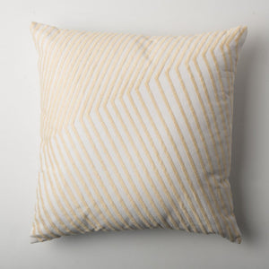 The Arrabida cushion by Urban Nature Culture in Sand. A square cushion with embroidery against a white background.