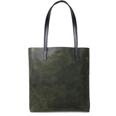 Front view of the Georgia Tote by O MY BAG in eco-green.